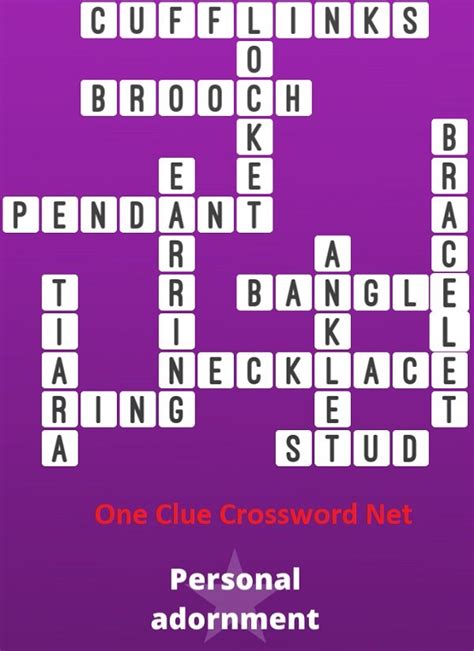 adornments crossword clue